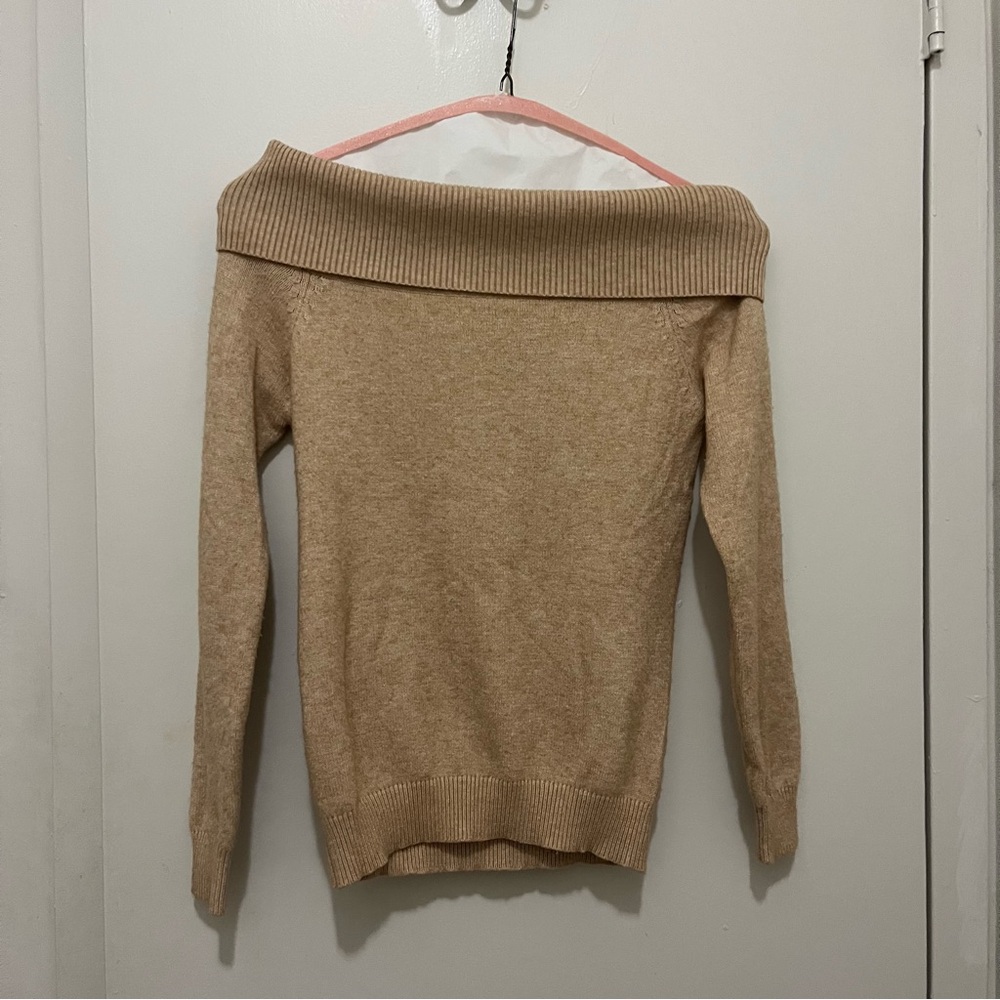 Lumiere Off the Shoulder Sweater Cream/Beige Size Small